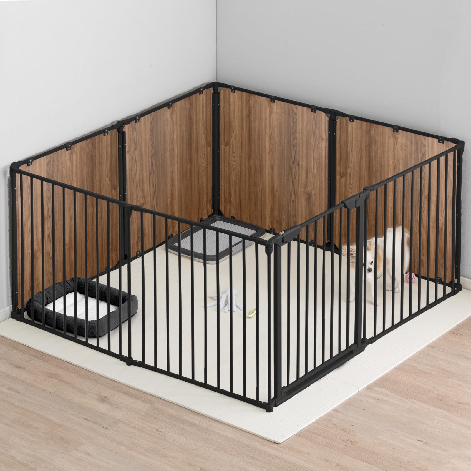 Amazon | タンスのゲン ペットサークル 8枚セット【実用新案登録】木目